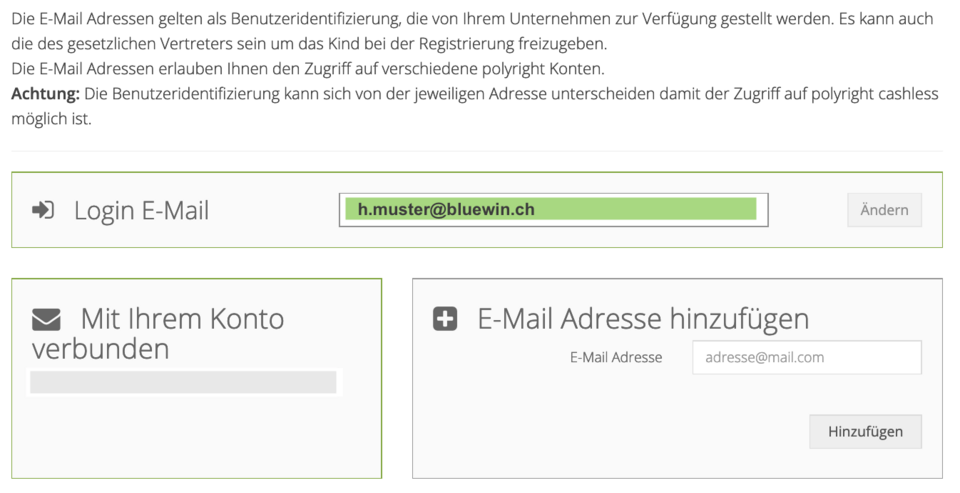 Cashless Account Unibas leer