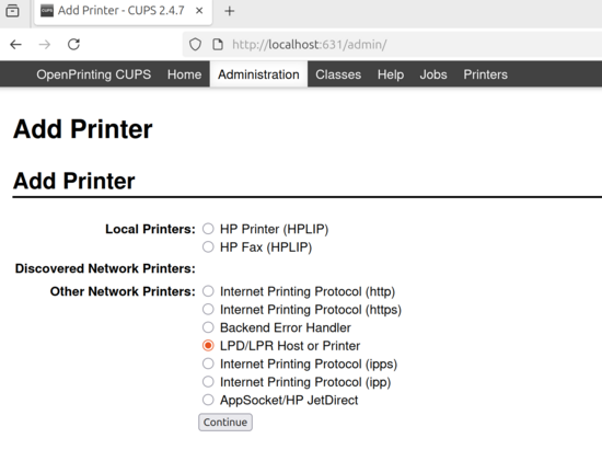 LPD LPR Host or Printer