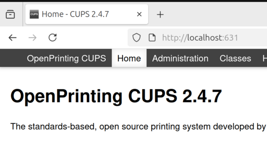 localhost cups